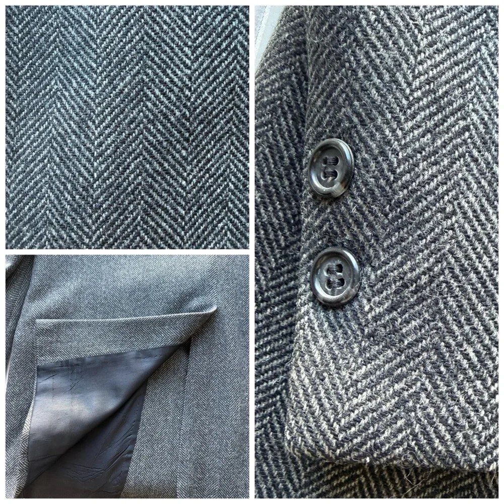 Brooks Brothers Men’s Wool Tweed Blazer Jacket Gray Size 44L Sport Coat